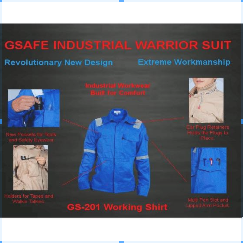 WORKING SHIRT WITH REFLECTIVE SIZE XXL-3PCS BEIGE COLOR